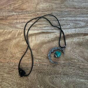 Silver and Turquoise Pendant Necklace